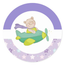 Adorable Pastel Teddy Bear Classic Round Stickers