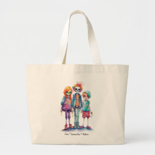 Adorable Pastel Zombie Trio - Niedliches Halloween Jumbo Stoffbeutel