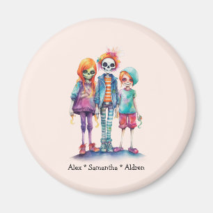 Adorable Pastel Zombie Trio - Niedliches Halloween Magnet