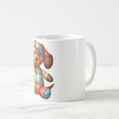 Adorable Patchwork Dog #11 Digitale Kunst Kaffeetasse (VorderseiteRechts)