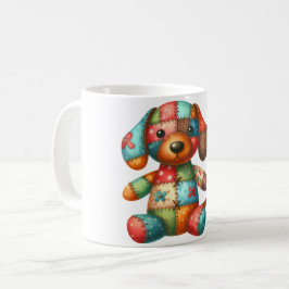 Adorable Patchwork Dog #11 Digitale Kunst Kaffeetasse