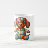 Adorable Patchwork Dog #11 Digitale Kunst Kaffeetasse (Mittel)