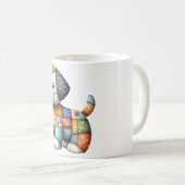 Adorable Patchwork Dog #12 Digitale Kunst Kaffeetasse (VorderseiteRechts)