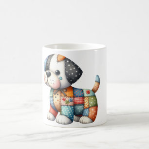 Adorable Patchwork Dog #12 Digitale Kunst Kaffeetasse