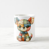 Adorable Patchwork Dog #5 Digitale Kunst Kaffeetasse (Mittel)
