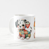 Adorable Patchwork Hunde Design Art Kaffeetasse (Vorderseite Links)