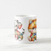 Adorable Patchwork Hunde Design Art Kaffeetasse (Mittel)