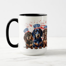 ADORABLE PATRIOTISCHE DACKEL HUNDE TASSE