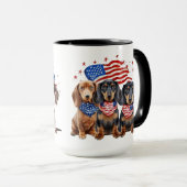ADORABLE PATRIOTISCHE DACKEL HUNDE TASSE (VorderseiteRechts)