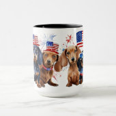 ADORABLE PATRIOTISCHE DACKEL HUNDE TASSE (Zentrum)