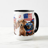 ADORABLE PATRIOTISCHE DACKEL HUNDE TASSE (VorderseiteRechts)