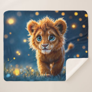 Adorable Pelztierkugel mit funkelnden Augen Sherpadecke