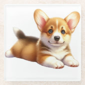 ADORABLE PEMBROKE WELSH CORGI DOG GLASUNTERSETZER (Vorderseite)