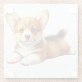 ADORABLE PEMBROKE WELSH CORGI DOG GLASUNTERSETZER (Rückseite)