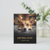 Adorable Pembroke Welsh Corgi Get Well Postkarte (Stehend Vorderseite)