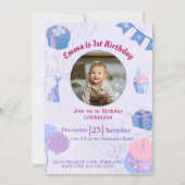 Adorable Personalisiert 1. Geburtstag Einladungen (Vorderseite)