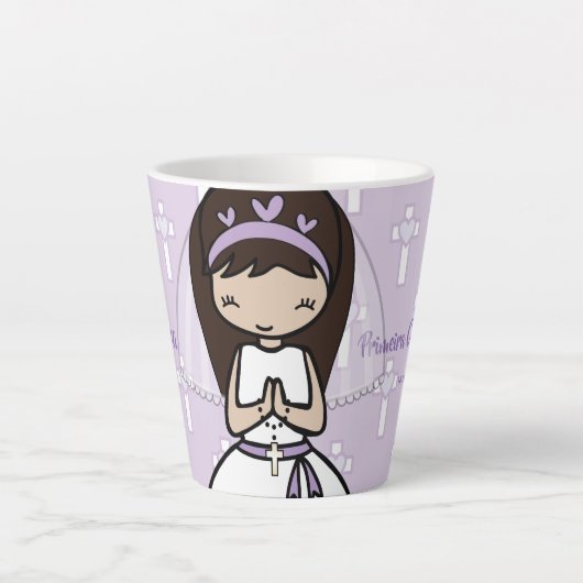 Adorable personalisiert First Heilige Kommunion Milchtasse (Vorderseite)