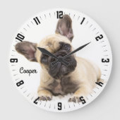 Adorable Personalisiert Hunde Foto Große Wanduhr (Vorderseite)