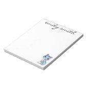 Adorable Personalisierte Katze und Name hinzufügen Notizblock (Rotiert)