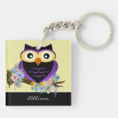 Adorable Personalisierte Owl Schlüsselanhänger (Rückseite)