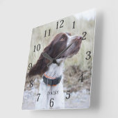 Adorable Personalized Dog Pet Photo Quadratische Wanduhr (Winkel)
