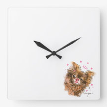 Adorable Pet - thematisierte quadratische Wall-Uhr