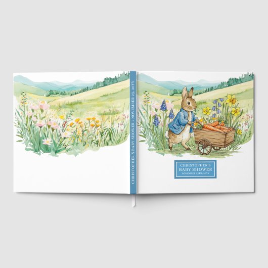 Adorable Peter Rabbit Baby Boy Dusche Gästebuch (Voll)