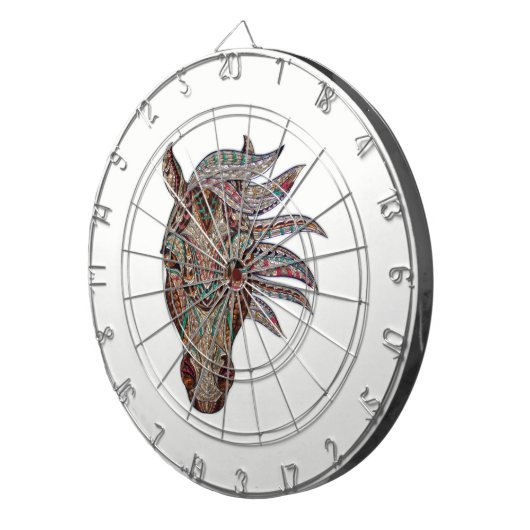 Adorable Pfergekopf metallisierte Pferdekopf Dartscheibe (Vorderseite rechts)