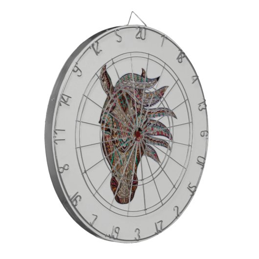 Adorable Pfergekopf metallisierte Pferdekopf Dartscheibe (Vorderseite Links)