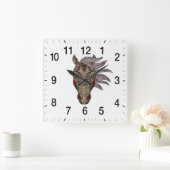 Adorable pfergekopf metallisierte Pferdekopf Quadratische Wanduhr (Zuhause)