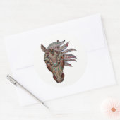 Adorable pfergekopf metallisierte Pferdekopf Runder Aufkleber (Umschlag)