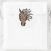 Adorable pfergekopf metallisierte Pferdekopf Runder Aufkleber (Tasche)