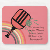 Adorable Pickleball Klassik Retro gestreift Pink Mousepad (Vorne)