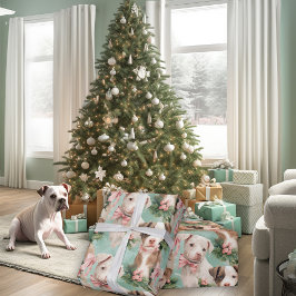 Adorable Piebald Pitbull Weihnachtsjungen Minze Gr Geschenkpapier