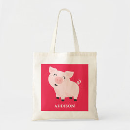 Adorable Pig Farm Tier Floral Personalisiert Tragetasche