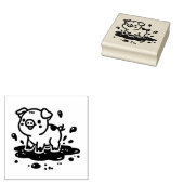 Adorable Pig in Mul Gummistempel (Stempel)