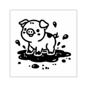 Adorable Pig in Mul Gummistempel (Prägung)