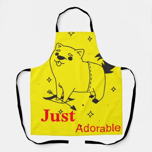 Adorable Piggie zeichnend in Schwarz und Rot Schürze (Vorderseite)