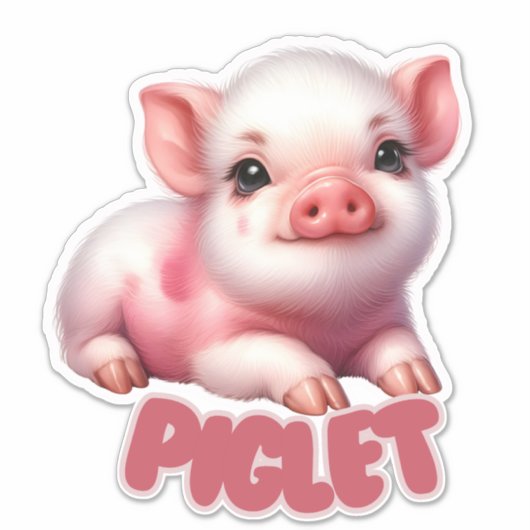Adorable Piglet - Kinderzimmer Aufkleber (Vorderseite)
