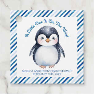 Adorable Pinguin Baby Dusche Geschenkanhänger