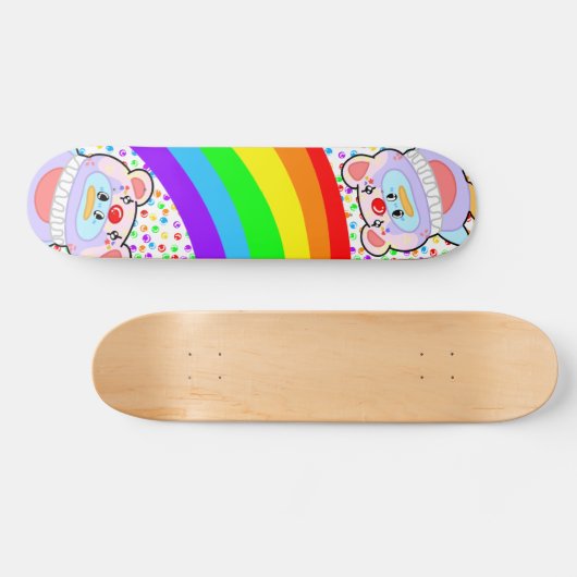 Adorable Pinguin Clown und Rainbow Skateboard (Horizontal)