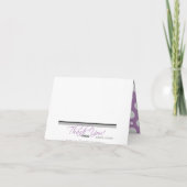 Adorable Pinguin Custom Lila Polka Dot Cards Dankeskarte (Rückseite)