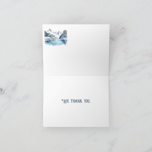 Adorable Pinguin Familie Unser Iglu zu dir Dankeskarte (Innenseite)