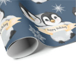 Adorable Pinguin Kids Boy Girl Happy Birthday Geschenkpapier<br><div class="desc">Dieser bezaubernde Pinguin weckte gerade auf,  um Ihnen einen guten Geburtstag zu wünschen! Er braucht nichts zu sagen,  nur einen Blick ins Gesicht und Sie wissen,  wie glücklich er ist,  Sie zu sehen - und darüber hinaus hält er ein Band-Sprichwort "Happy Birthday".</div>