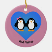Adorable Pinguin-Liebe Keramik Ornament (Vorne)