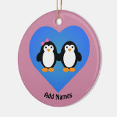 Adorable Pinguin-Liebe Keramik Ornament (Links)
