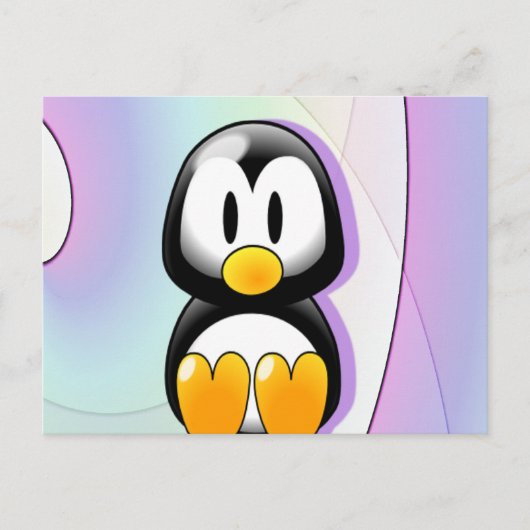 Adorable Pinguin Postkarte (Vorderseite)