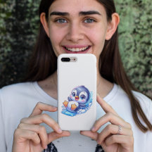 Adorable Pinguin Sliding on Ice