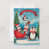 Adorable Pinguine Einladung (Vorderseite)