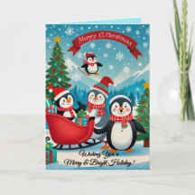 Adorable Pinguine Weihnachtskarte